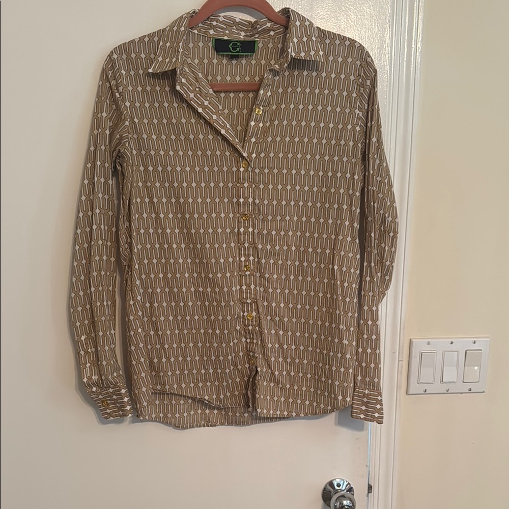 C. Wonder Brown Casual Button Down Shirt with Classic Collar